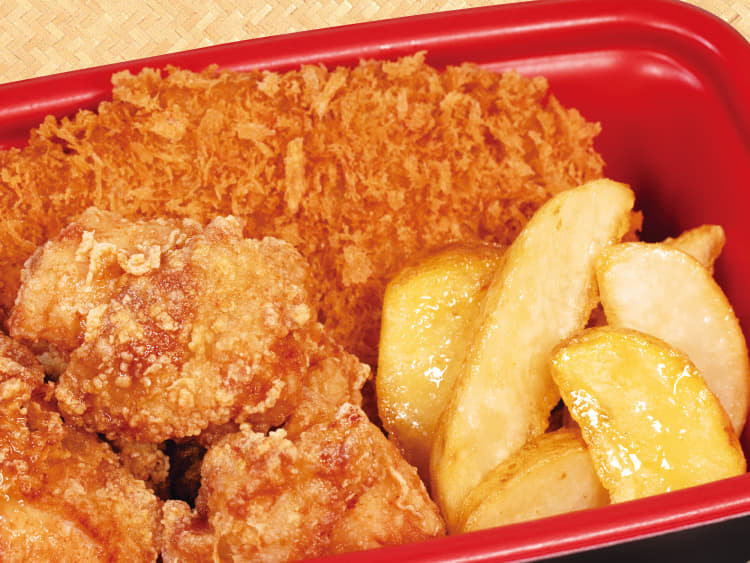【惣菜セット】ロースかつ１枚＋本格唐揚げ３個＋ハーフ皮付きポテト