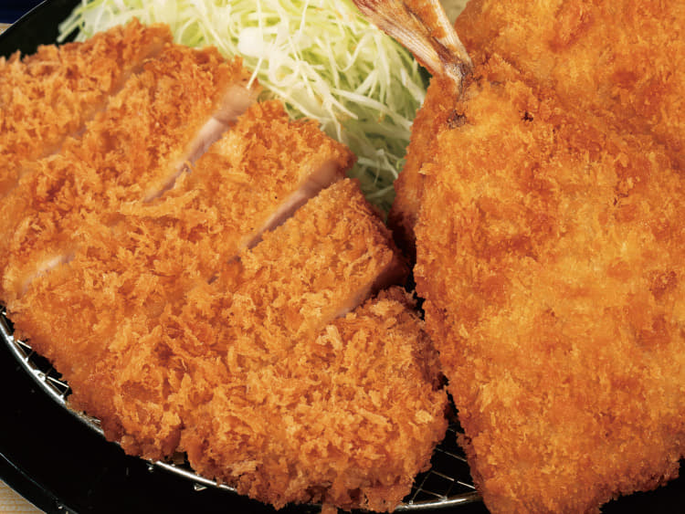 【倍量フェア】ロースかつ&アジフライ(2枚)定食