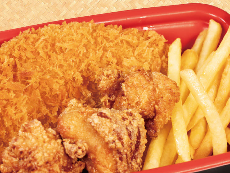 【惣菜セット】ロースかつ１枚＋本格唐揚げ３個＋ハーフポテトフライ