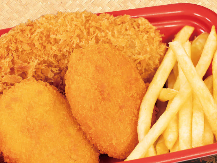 【惣菜セット】ロースかつ1枚+コロッケ2個+ハーフポテトフライ