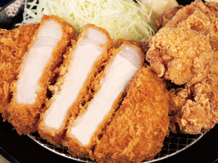 【倍量フェア】超厚切りリブロースかつ＆本格唐揚げ（６個）定食