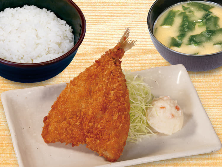 得朝アジフライ（1枚）定食（小鉢なし）