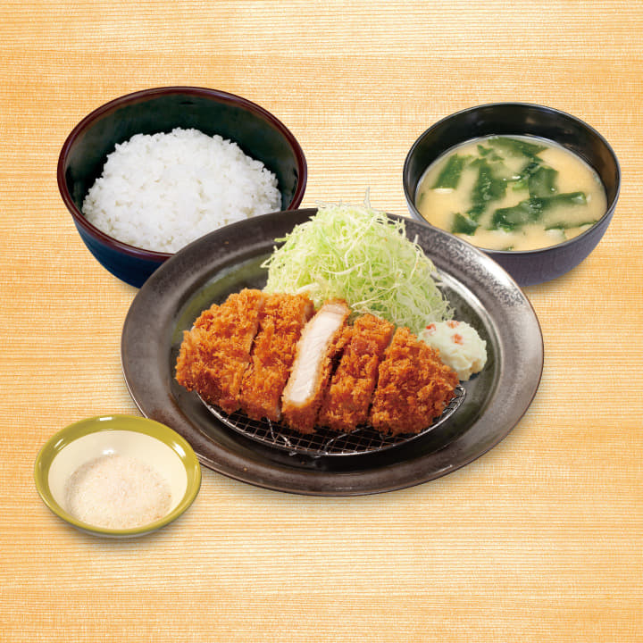 “大麦豚”得朝ロースかつ定食(小鉢無し)