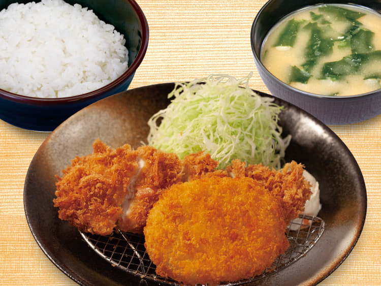 得朝ささみかつ&コロッケ定食(小鉢無し)