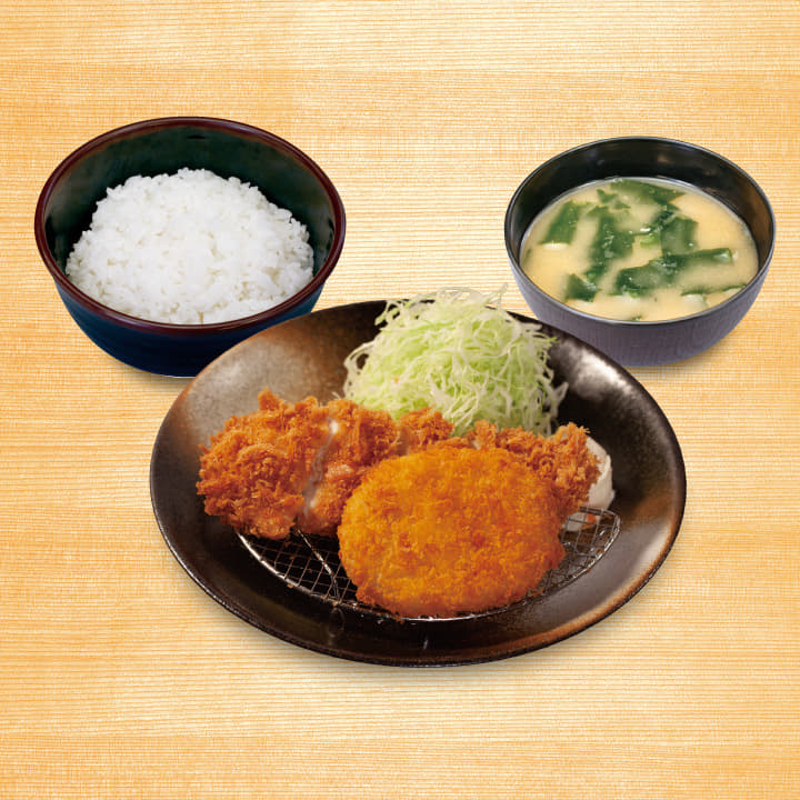得朝ささみかつ＆コロッケ定食(小鉢無し)