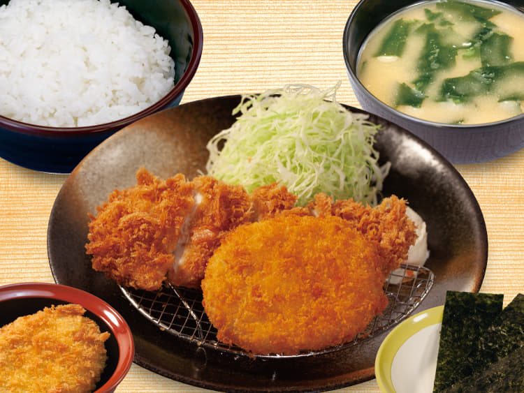 得朝ささみかつ&コロッケ定食