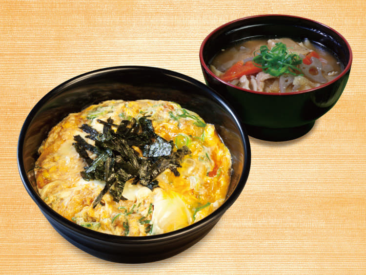 玉子丼豚汁セット