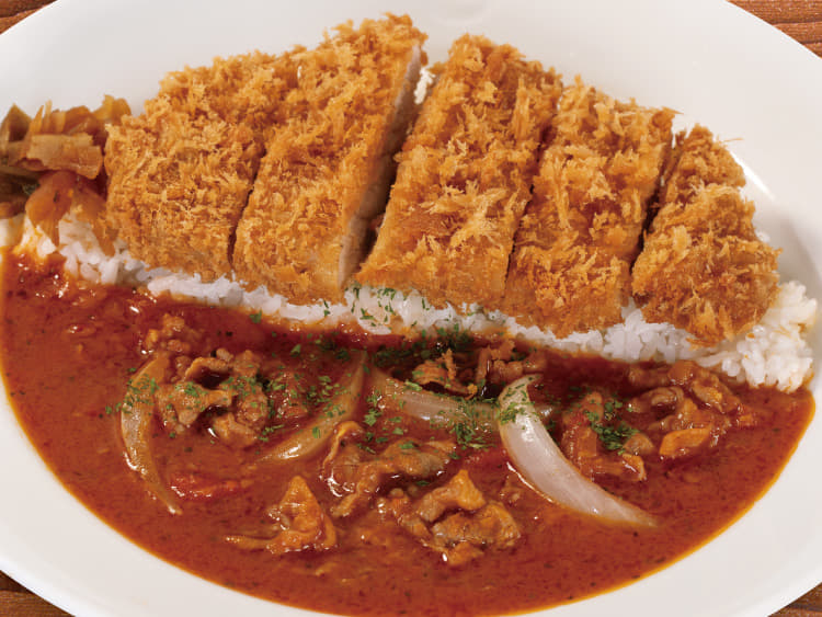 たっぷりトマトのロースかつハヤシライス