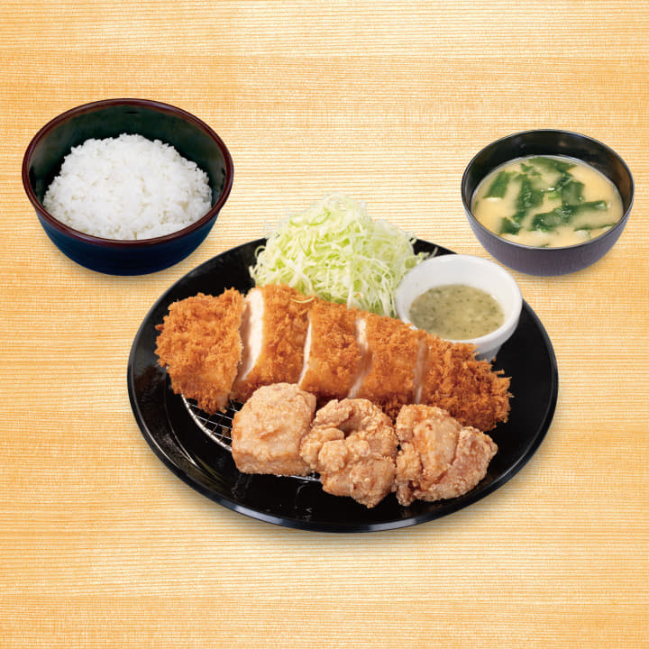 “肉厚”チキンムネかつ＆唐揚げ定食