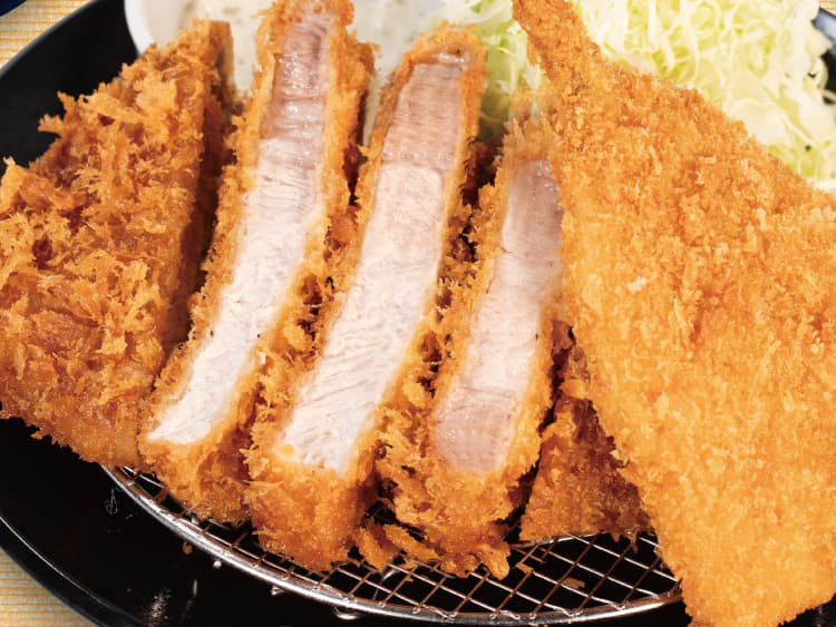 超厚切りリブロースかつ＆アジフライ（1枚）定食