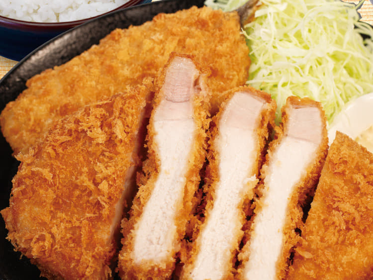 超厚切りリブロースかつ＆アジフライ（1枚）定食
