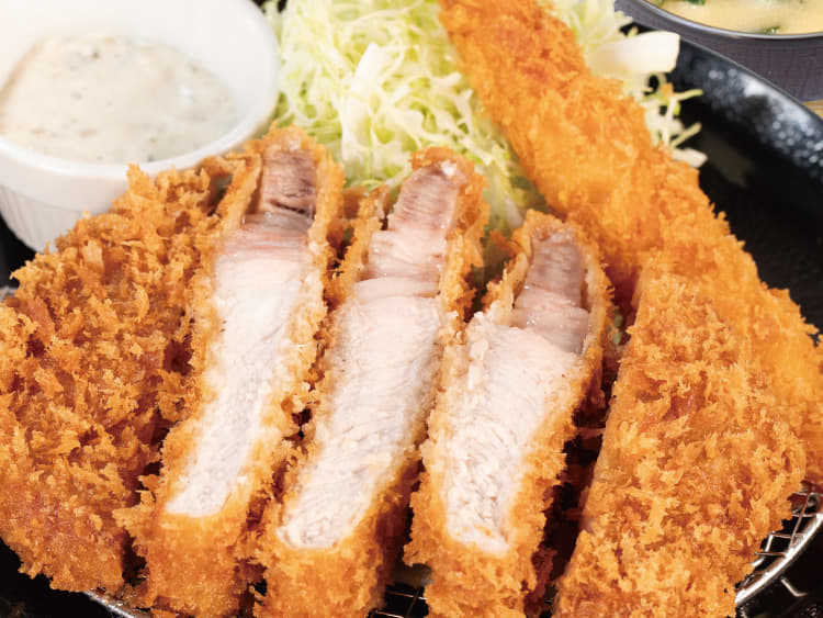 【値引フェア】超厚切りリブロースかつ＆海老フライ１尾定食