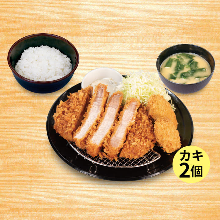 超厚切りリブロースかつ＆カキフライ（2個）定食