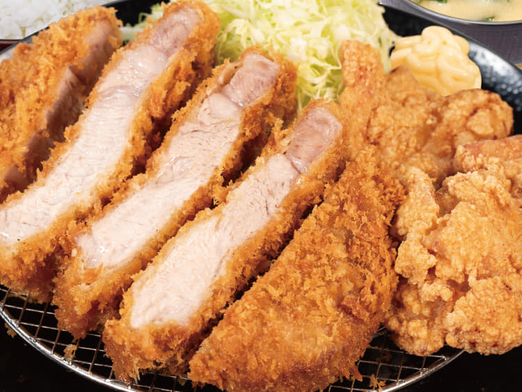 【値引フェア】超厚切りリブロースかつ&本格唐揚げ定食