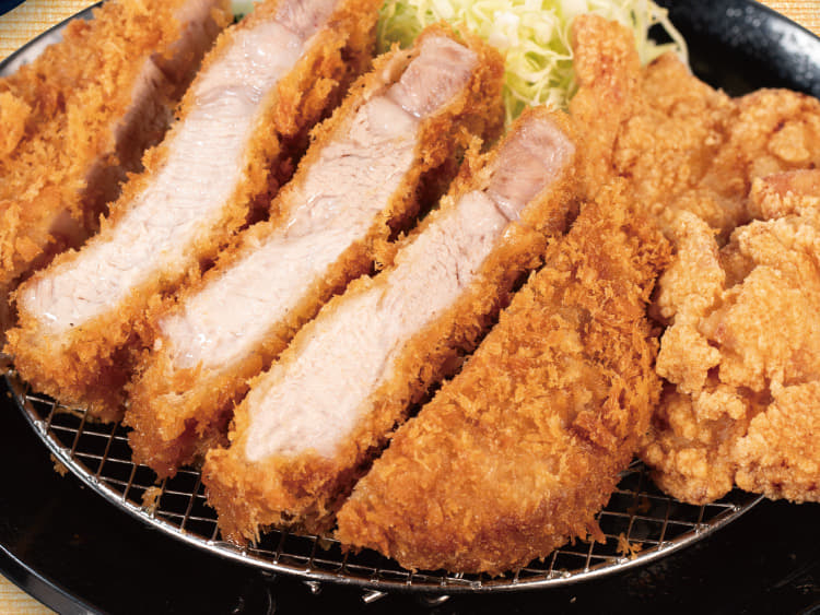 超厚切りリブロースかつ＆唐揚げ定食