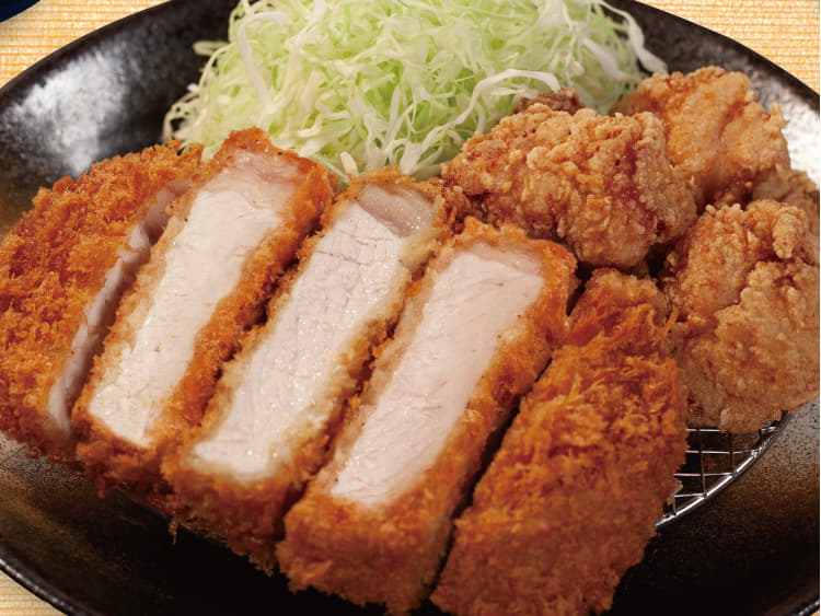 超厚切りロースかつ&唐揚げ定食