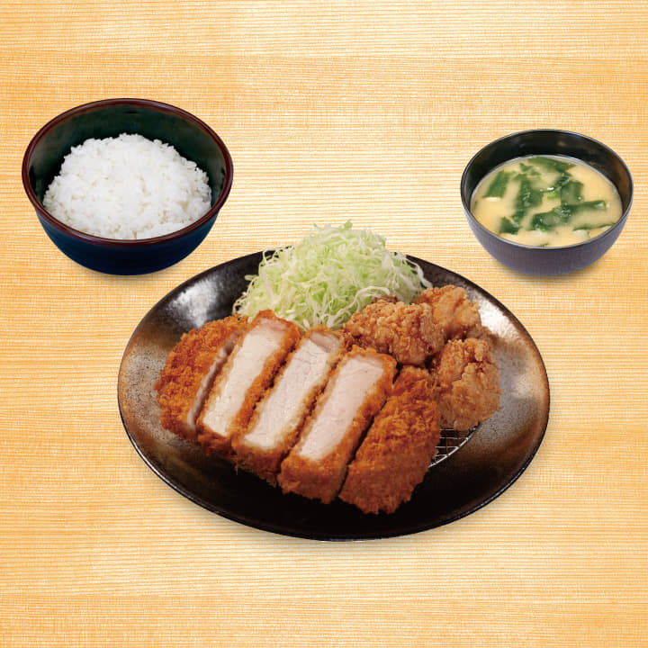 超厚切りロースかつ＆唐揚げ定食