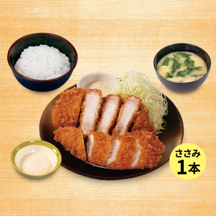 超厚切りロースかつ＆ささみかつ１本定食