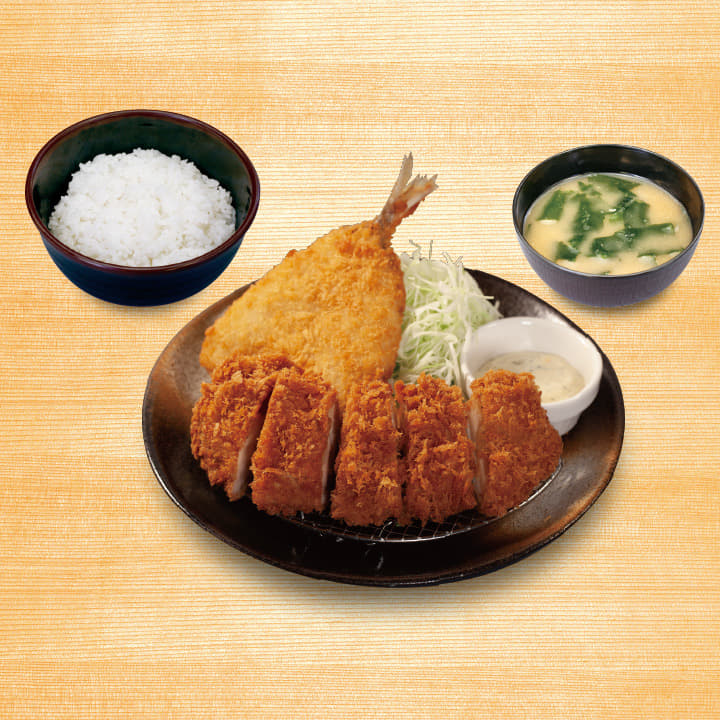 チキンかつ＆アジフライ（１枚）定食