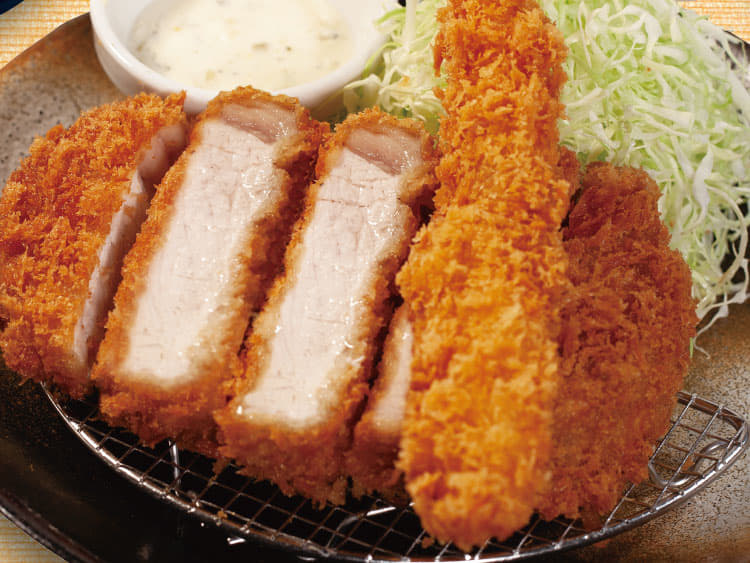 超厚切りロースかつ&海老フライ(1尾)定食