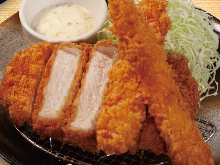 超厚切りロースかつ&海老フライ(2尾)定食