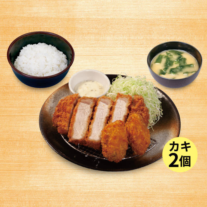 超厚切りロースかつ＆カキフライ（2個）定食