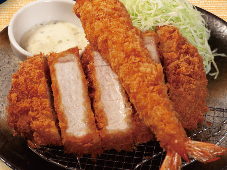 超厚切りロースかつ&有頭大海老フライ(1尾)定食