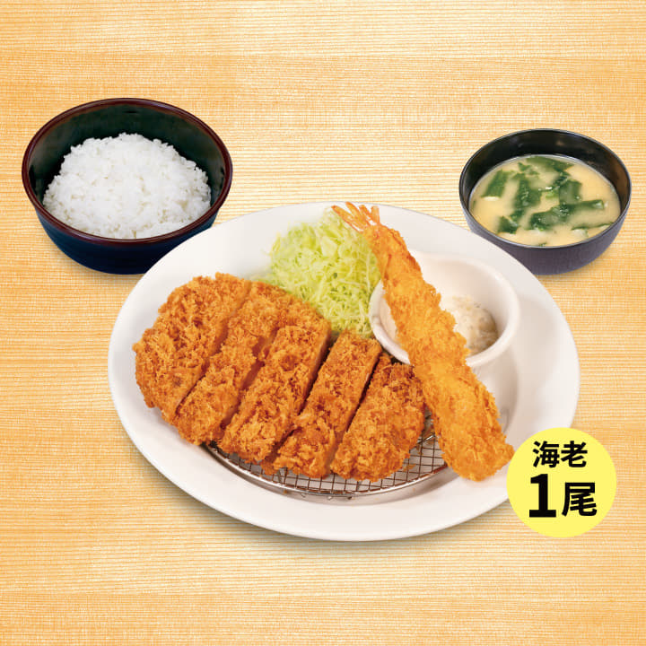 ジャンボチキンかつ＆海老フライ1尾定食