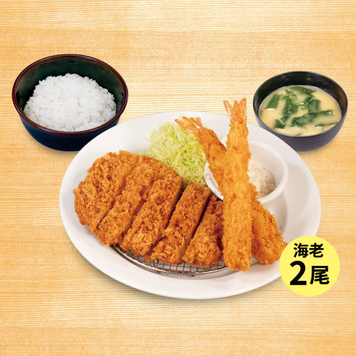ジャンボチキンかつ＆海老フライ2尾定食