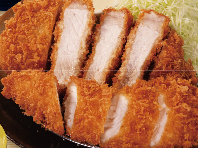 “大麦豚”厚切りリブロースかつ＆ささみかつ１本定食