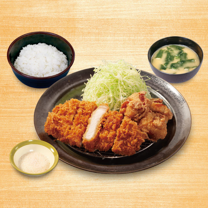 “国産麦小町”ロースかつ＆唐揚げ定食