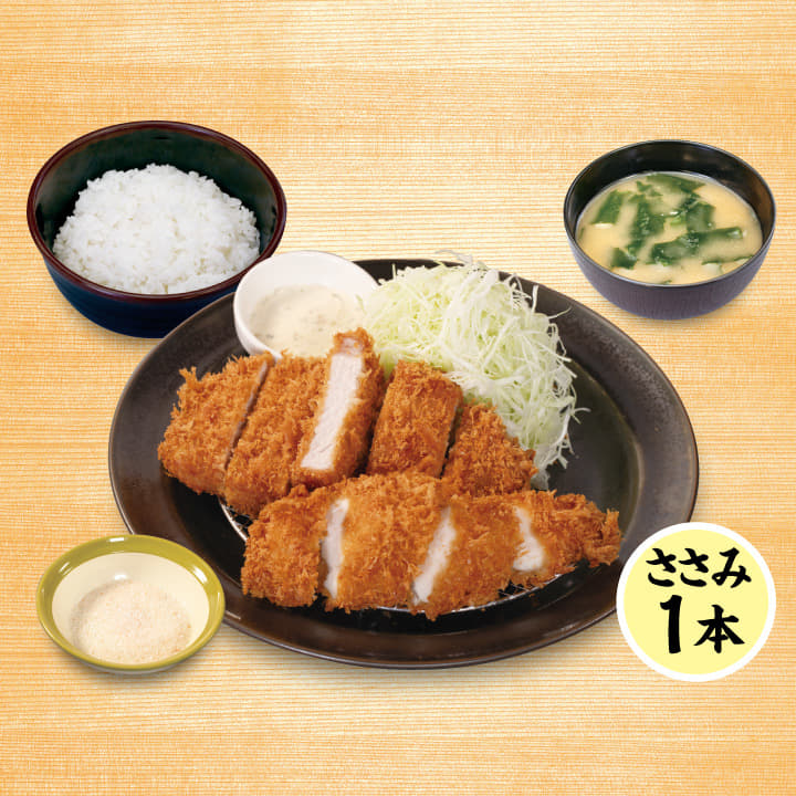 “国産麦小町”ロースかつ＆ささみかつ（1本）定食