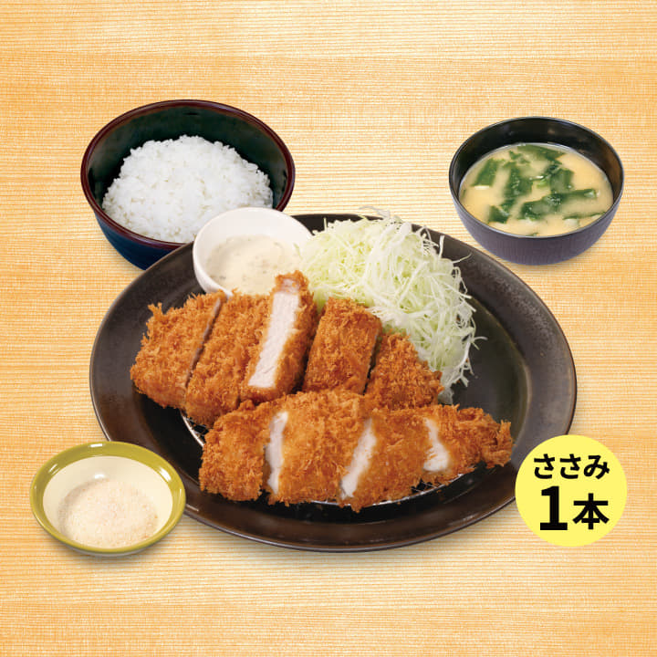 “大麦豚”ロースかつ＆ささみかつ１本定食