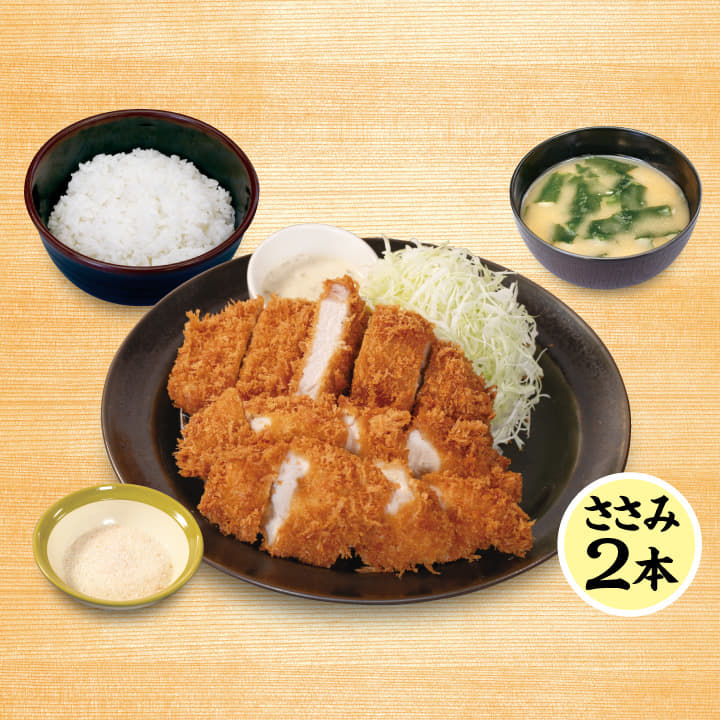 “国産麦小町”ロースかつ＆ささみかつ（2本）定食