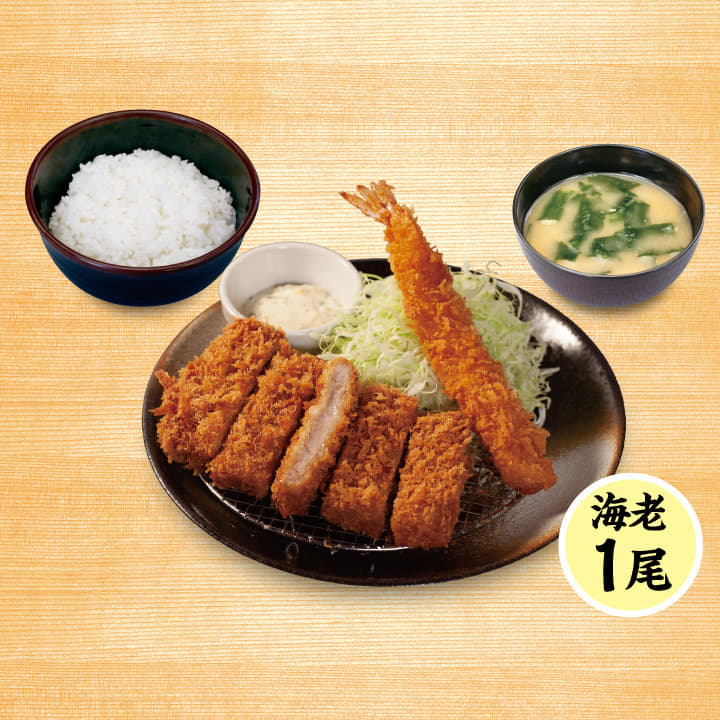 大判ヒレかつ＆海老フライ（1尾）定食