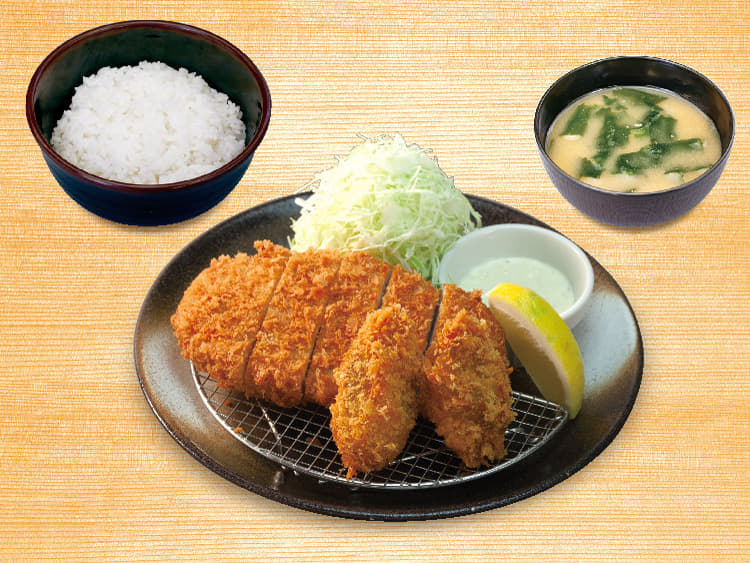ロースかつ&カキフライ定食