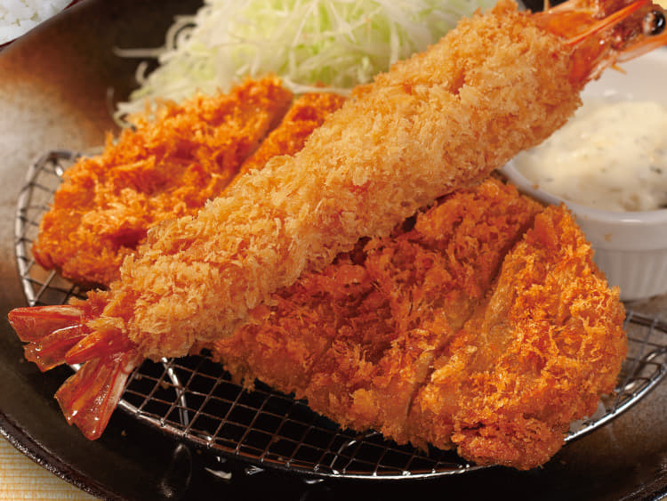 【海老海老フェア】ロースかつ＆有頭大海老フライ1尾定食