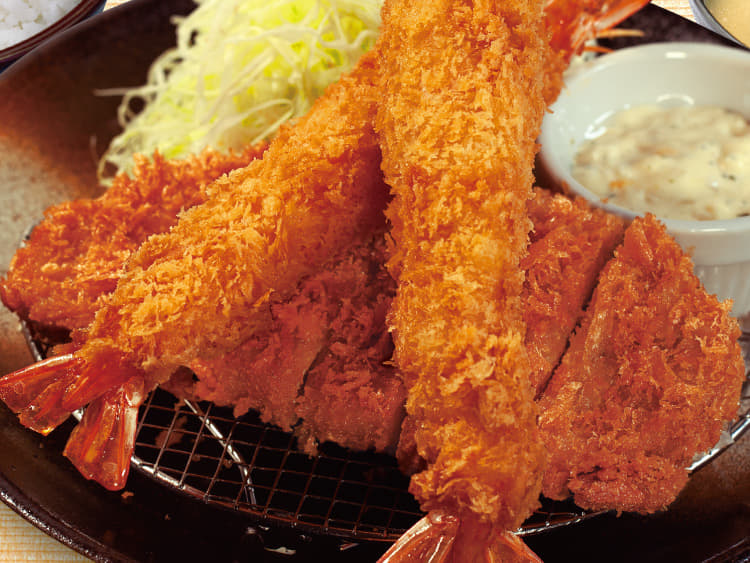 【海老海老フェア】ロースかつ＆有頭大海老フライ2尾定食