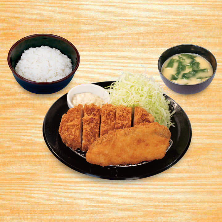ロースかつ＆白身魚フライ定食
