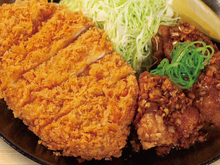 ロースかつ&油淋鶏(3個) 定食