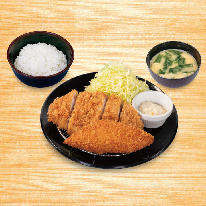 ロースかつ＆サーモンフライ定食