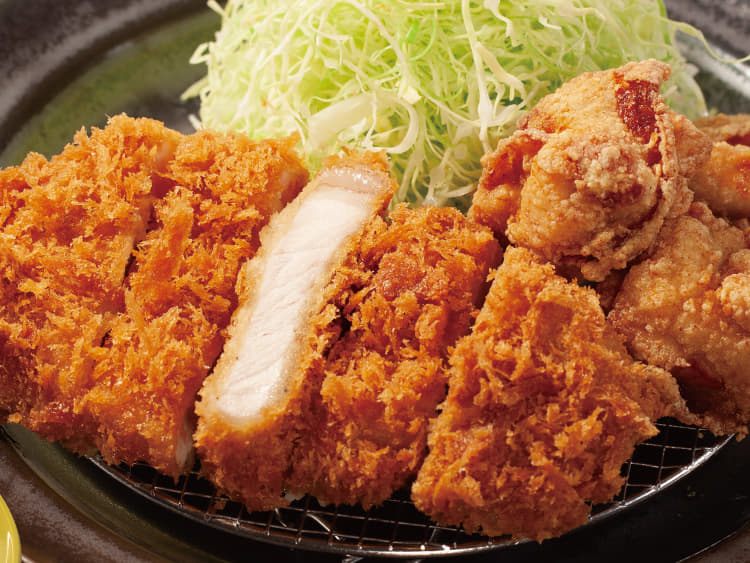 “国産雪国育ち”ロースかつ&本格唐揚げ定食