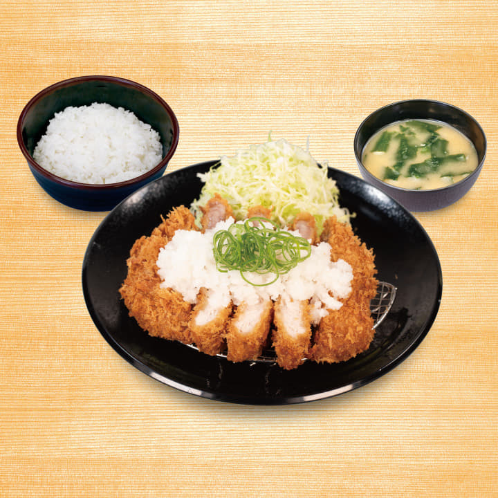 超厚切りリブ鬼おろしポン酢ロースかつ定食