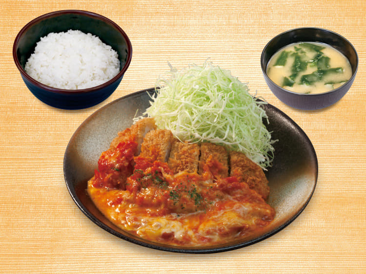 チーズトマトロースかつ定食
