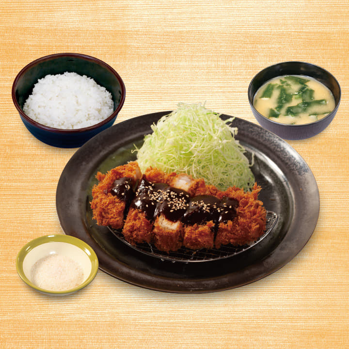 “国産麦小町”味噌ロースかつ定食