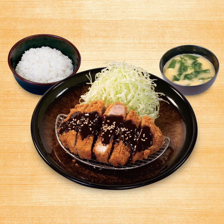 ”大麦豚”厚切り味噌ロースかつ定食