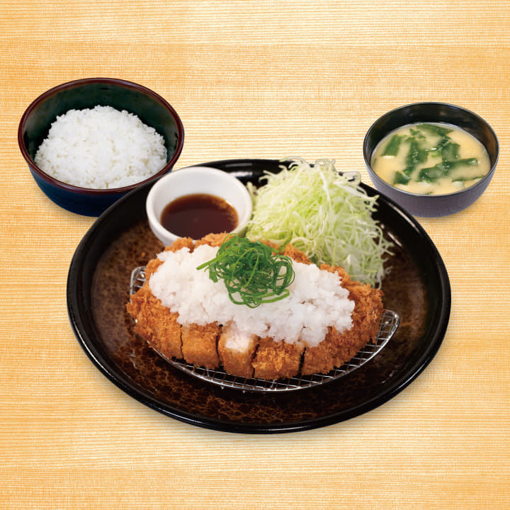 ”大麦豚”厚切り鬼おろしポン酢ロースかつ定食