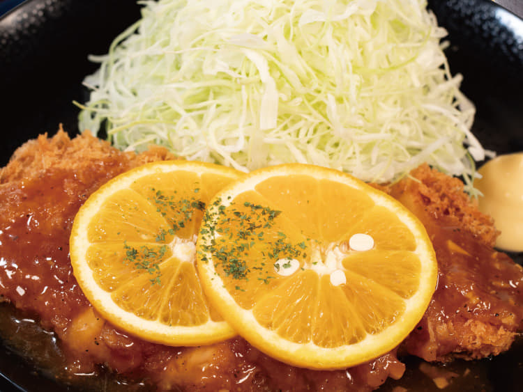 オレンジソース“肉厚”チキン“むね”定食