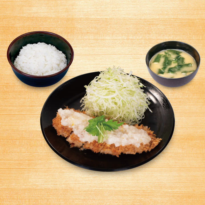 旨塩ゆずおろしの豚バラ重ねかつ定食 