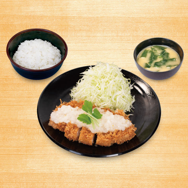旨塩ゆずおろしのロースかつ定食  